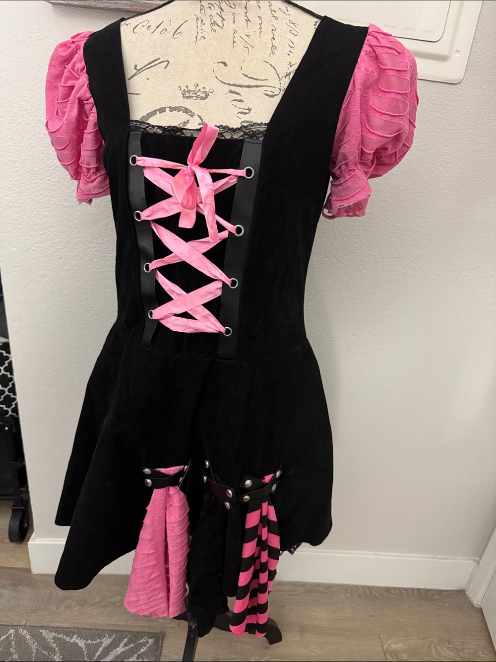 Spirit Black and Pink Pirate-Style Womens Dress Costume